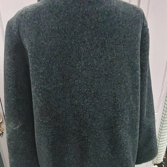 Faux Fur Jacket, Black with grey tips, size large - Picture 3 of 5